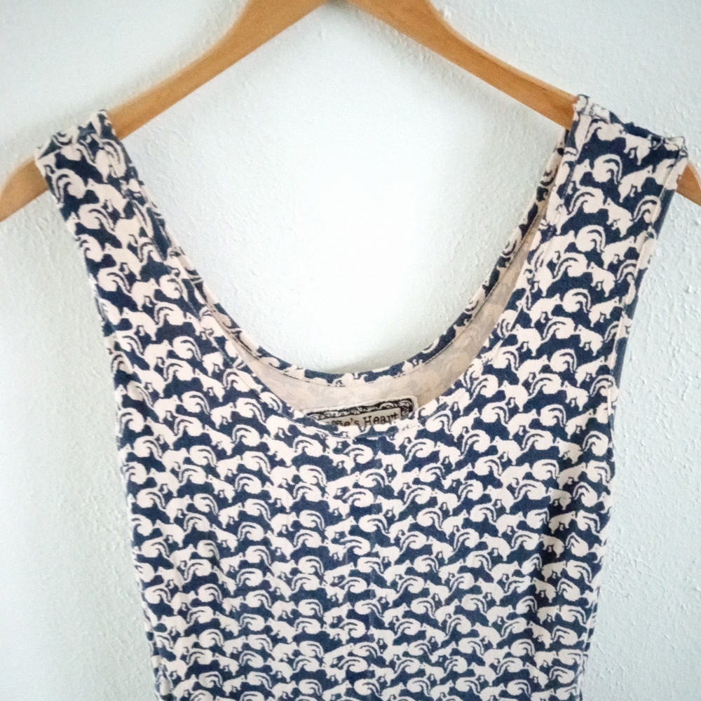 EFFIE'S HEART Squirrel Print Cotton Sun Dress | M - Picture 3 of 6